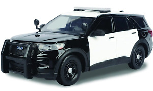 Motormax 1/24 2022 Ford PI Utility Police SUV Blank Black & White 76988 BW
