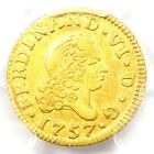 1757 Spain Gold Ferdinand VII 1/2 Escudo Coin 1/2E - Certified PCGS AU53
