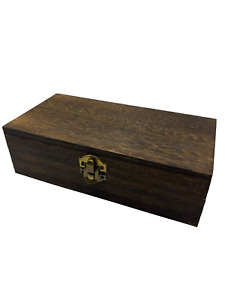 Unfinished wooden box, 8x4x2.5 inch storage box with hinge lid, small wooden
