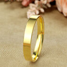 14K Yellow Gold 2mm 3mm 4mm 5mm Comfort Fit Men Women Flat Wedding Band Ring
