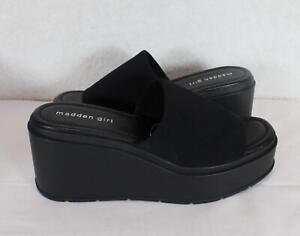 Madden Girl Womens Casual Wesley Wedge Black Brand New
