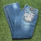 Miss Me Boot Jeans Womens 32 34x33 Flap Pocket Embroidered Rhinestone Y2K