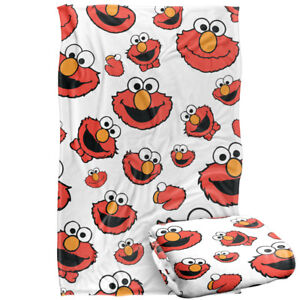 Sesame Street Elmo Face Pattern Silky Touch Super Soft Throw Blanket, 36