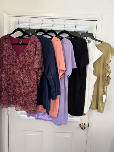 Womens Plus Sz 3x  Lot Of 7 Tops Blouses Liz Claiborne, Just My Sz, Ana Excell