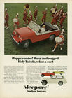 Happy combo! Racy & rugged Holy Toledo, what a car! Jeep Jeepster ad 1967