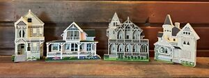 Shelia’s Collectibles Houses ~ Lot of 4 3D Wood Shelf Sitters