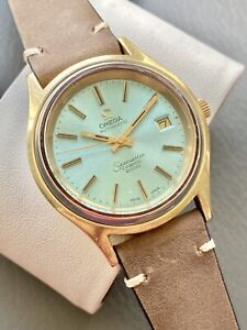 Omega Seamaster Cosmic 2000 Vintage Ref 166135 Gold Cap Tiffany Color Dial Watch