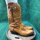 Vintage The Sanders Mens Western Cowboy Boots Leather Tan Brown Size 12 B Narrow