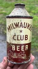 Antique 1939 Schlitz Milwaukee Club Beer Cone Top Beer Can