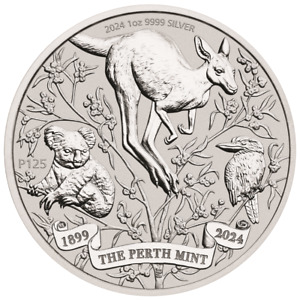 2024 Australia The Perth Mint 125th Anniversary 1 oz Silver BU Coin