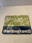 Vintage Burlington Caress QUEEN Flat SHEET FITS 60 X 80 IN Green/beige Ferns NOS