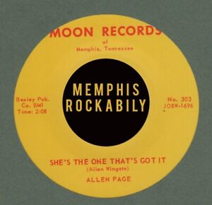ROCKABILLY REPRO: MOON  – ALLEN PAGE – SHE’S THE ONE THAT’S GOT IT / SUGAR TREE