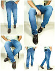 Mens Slim Fit Jeans Relaxed Casual Elegant Skinny Stretch Dark Blue Denim Pants