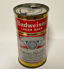 BUDWEISER LAGER BEER FLAT TOP CAN TWO Cities variety Brewed in NEWARK NEW JERSEY
