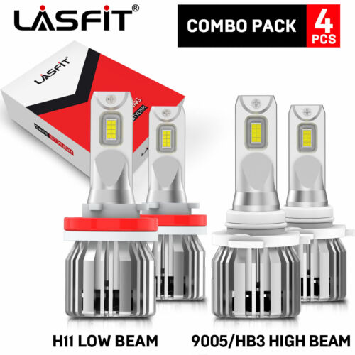 4x LASFIT 9005 H11 LED Combo Bulbs Headlight High Low Beam for Peterbilt 579 389 (For: 2016 Peterbilt 579)