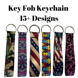 Women Key Fob Key Chain Fabric Wristlet Wrist Lanyard Strap