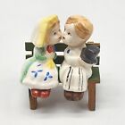 Vintage Kissing Bride Groom On Bench Ceramic Salt And Pepper Shakers Japan