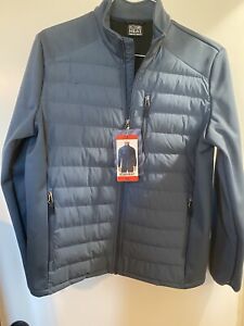 32 Degrees Heat Mens Winter Jacket Medium Slate Blue Zipper Cloudfill Insulation