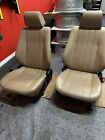BMW E30 Front Beige Comfortable Leather (Driver+Passenger) Seats with Headrest