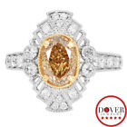 GIA 2.75ct Fancy Yellow Diamond Platinum 18K Gold Engagement Ring 8.5 Gr NR