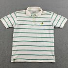 Masters Polo Shirt Adult S White Green Stripes Short Sleeve 2003 Vintage