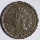 1867 Indian Head Cent Penny XF REV DIE CRACKS E134 SCER