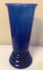 Vintage Cobalt Blue Hand Blown Glass Vase 12