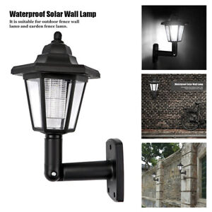 Outdoor Solar Powered Wall Lantern LED Lights Garden Pathway Landscape Lamp