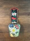 New ListingCow Bell Souvenir West Germany Decoration Vintage Hand Painted Floral