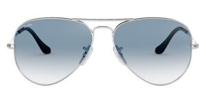 Ray-Ban Unisex Sunglasses RB3025 003/3F Silver Aviator Clear Blue Gradient 58mm