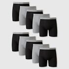 Hanes Men's Super Value Moisture-Wicking Cotton Boxer Briefs 10pk - Black/Gray L