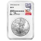 1996 American Silver Eagle NGC MS70 Mercanti Signed Label
