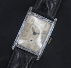 1920’s Swiss Art Deco Engraved Case Fancy Dial Men’s Large Vintage Watch
