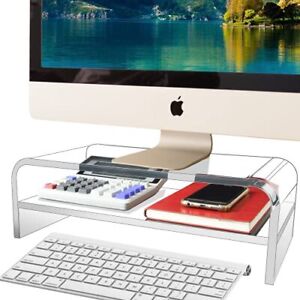 Acrylic Monitor Stand 2 Tier Computer Monitor Stand Riser for iMac PC Desktop...