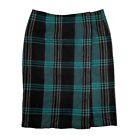Cato Skirt Size 12 Knee Length Brown Teal Plaid Wrap Lined Casual NWT
