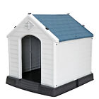 Waterproof Ventilate Pet Plastic Dog House Kennel W/Air Vents & Elevated Floor