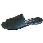 Tony Bianco Women's 9 Havier Black Sheep Nappa Flats Peep Toe Slide Sandals $129
