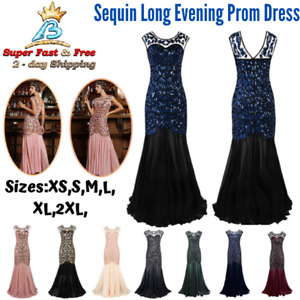 Long Evening Prom Dresses 1920s Formal Women Wedding Ball Bridesmaid Full Gown