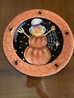 Halloween Laurie Gates Ware Ceramic Pumpkin Snowman Plate