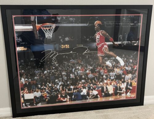 Michael Jordan Original Autographed 30x40 Dunk Photo UDA - Exquisite Collectable