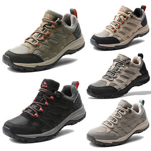 Women Lightweight Mesh Walking Shoes Genuine Leather Outdoor Hiking Boots