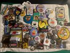 LOT OF VINTAGE ASSORTED COLLECTIBLE PATCHES, BUTTONS AND TRINKETS!