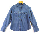NILI LOTAN Western Denim Shirt Women's size Small Snap Front Classic Blue Jean