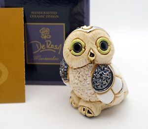 New De Rosa Rinconada Figurine Cute Baby Winter Owl Gold Enamel DeRosa