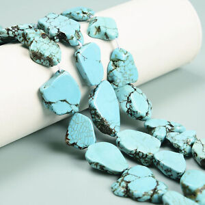 Blue Turquoise Irregular Slab Slice Shape Beads Size 15-20x15-25mm 15.5