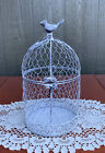 Metal White Round Metal Bird Cage House 11” H Hanging Table Accent Home Decor