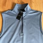 DUNNING Golf Vest 1/4 Zip Polyester Spandex Light Blue Mens Small NWT NEW