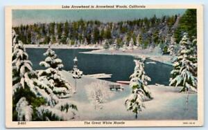 LAKE ARROWHEAD, CA California ~ Snowbound WINTER SCENE c1940s  Postcard