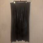 J Crew Black Faux Leather Pleated Skirt Size 16 NWT
