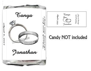 120 SILVER RINGS WEDDING FAVORS CANDY WRAPPERS FAVORS personalized